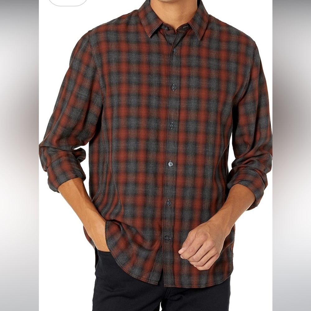 Vince  Mens Canyon Shadow Plaid Long SleeveShirt button up XL